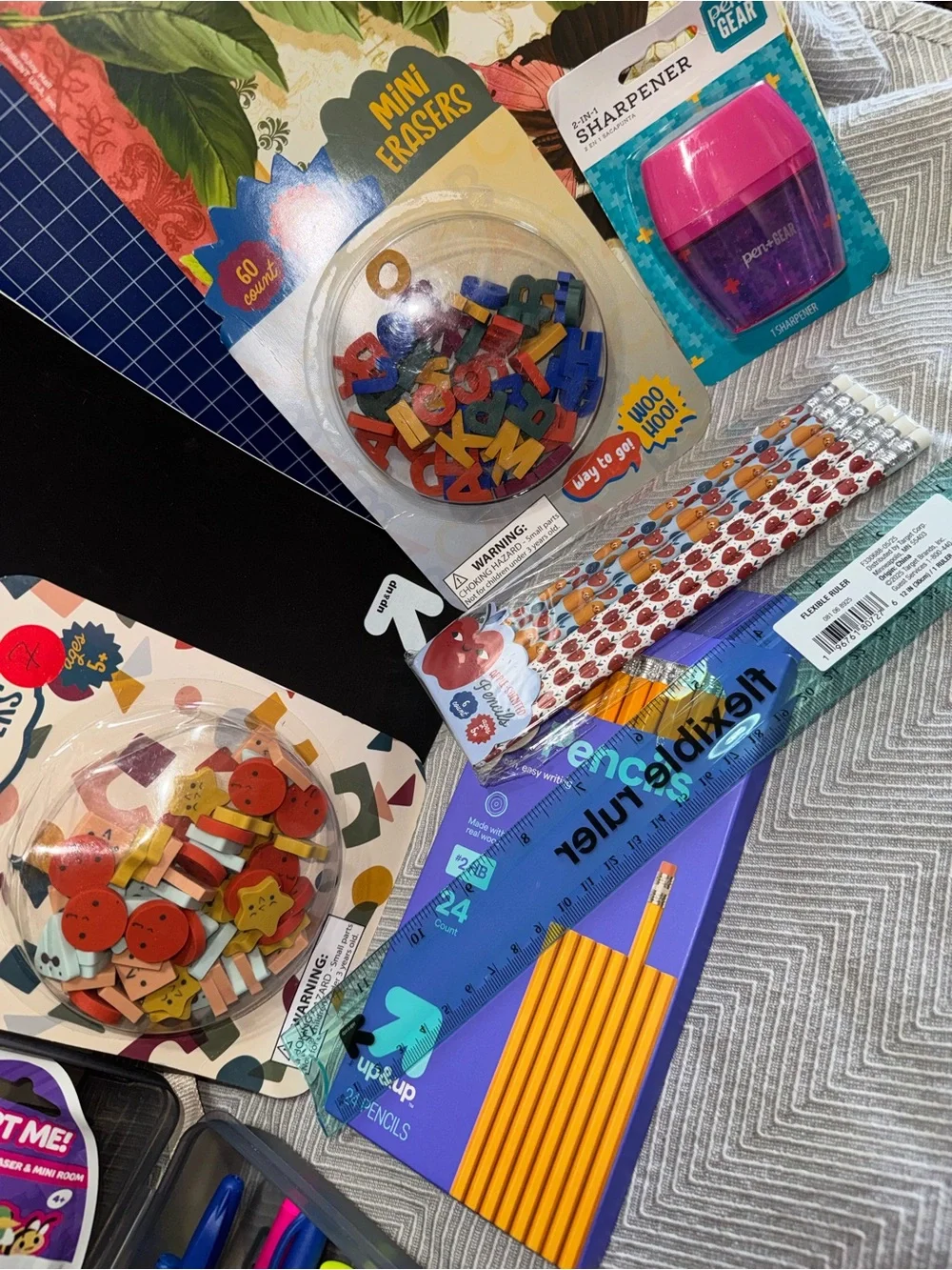 all in motion Cream Backpack with school supplies - Ready For back to school.